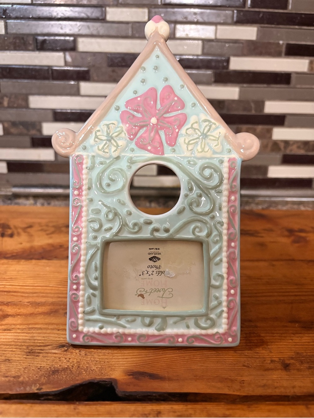 Home Basics Mint & Pink Decorative Birdhouse Photo Frame